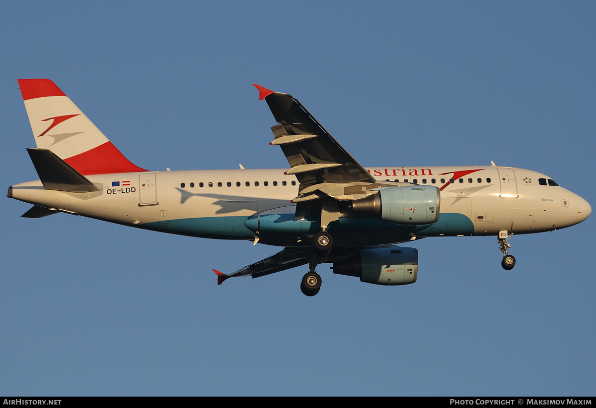 Aircraft Photo of OE-LDD | Airbus A319-112 | Austrian Airlines | AirHistory.net #161624