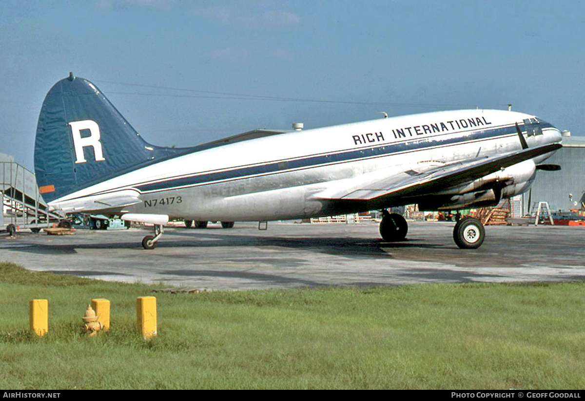 Aircraft Photo of N74173 | Curtiss C-46A Commando | Rich International Airways | AirHistory.net #161672