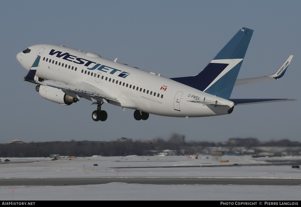 Aircraft Photo of C-FWSV | Boeing 737-7CT | WestJet | AirHistory.net #161745