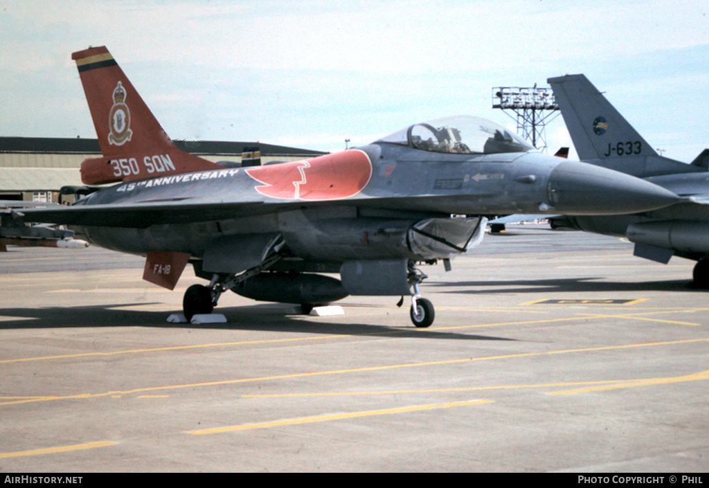 Aircraft Photo of FA-18 | General Dynamics F-16A Fighting Falcon | Belgium - Air Force | AirHistory.net #161943