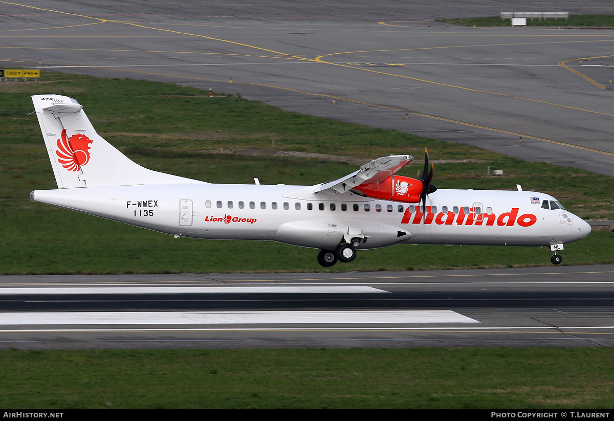 Aircraft Photo of F-WWEX | ATR ATR-72-600 (ATR-72-212A) | Malindo Air | AirHistory.net #162059