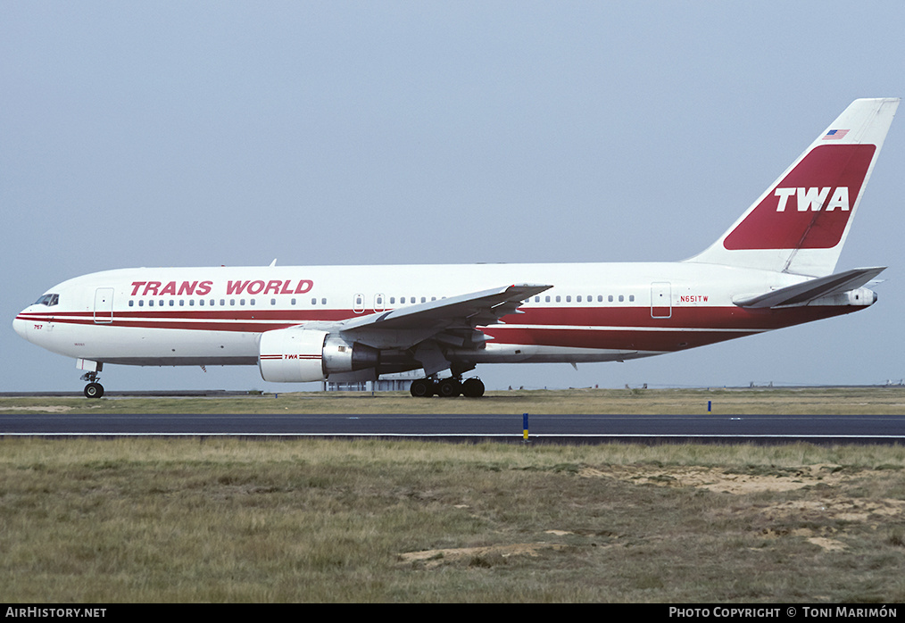 Aircraft Photo of N651TW | Boeing 767-205(ER) | Trans World Airlines - TWA | AirHistory.net #162063