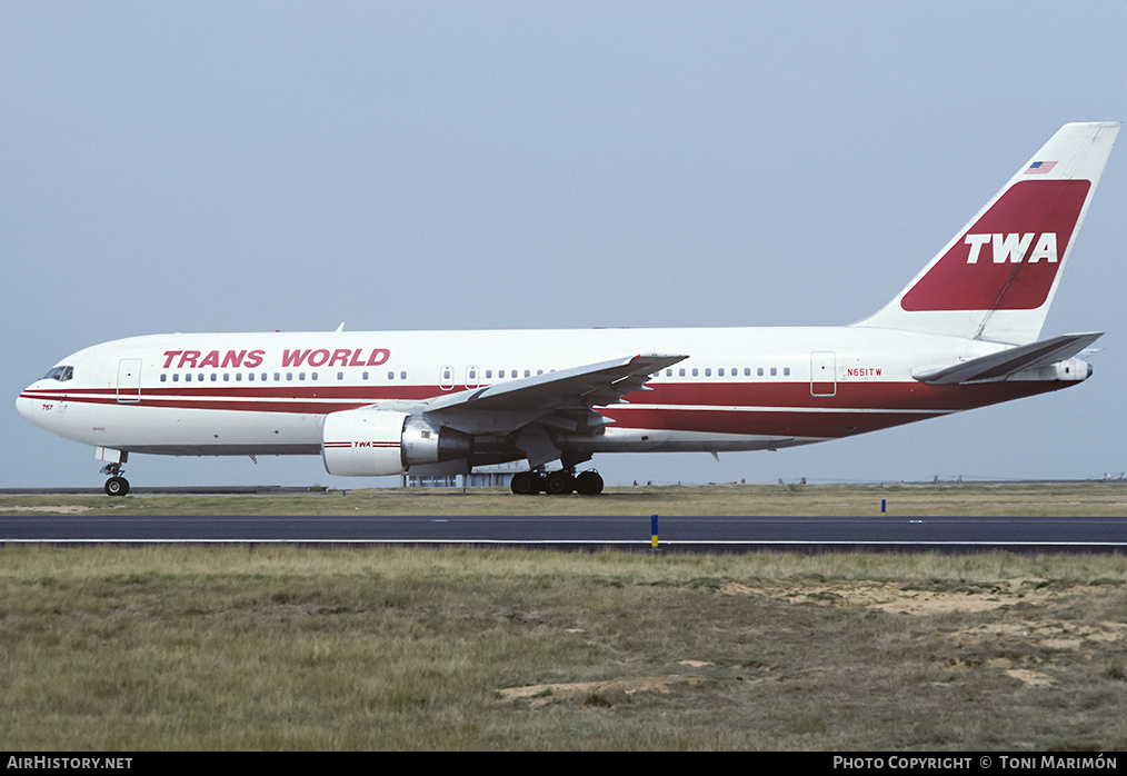 Aircraft Photo of N651TW | Boeing 767-205(ER) | Trans World Airlines - TWA | AirHistory.net