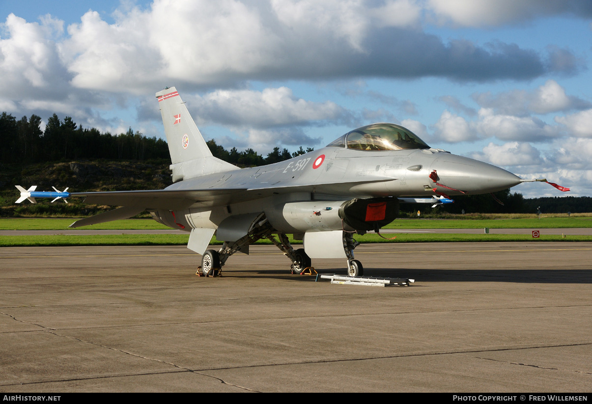 Aircraft Photo of E-597 | General Dynamics F-16AM Fighting Falcon | Denmark - Air Force | AirHistory.net #162106