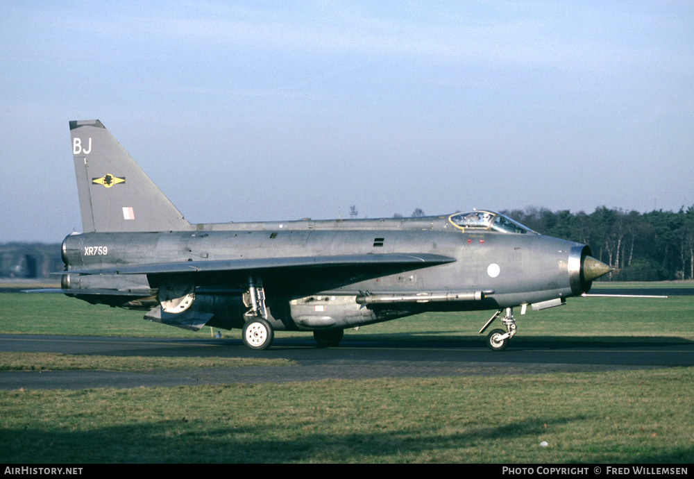 Aircraft Photo of XR759 | English Electric Lightning F6 | UK - Air Force | AirHistory.net #162290