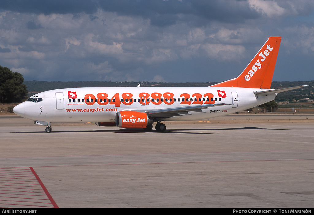 Aircraft Photo of G-EZYT | Boeing 737-3Q8 | EasyJet | AirHistory.net #162421