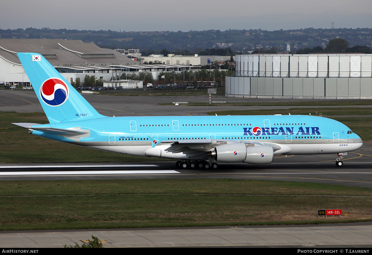 Aircraft Photo of HL7622 | Airbus A380-861 | Korean Air | AirHistory.net #162484