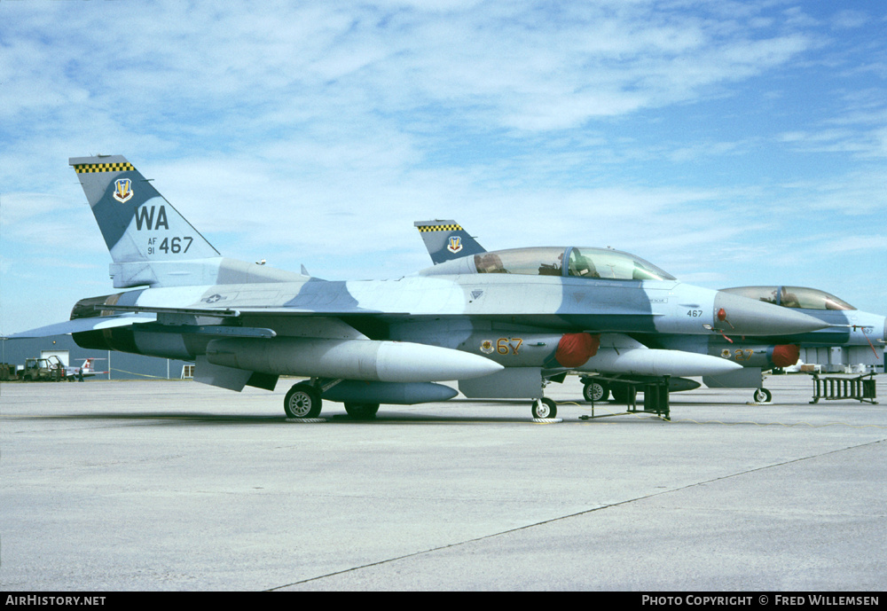 Aircraft Photo of 91-0467 / AF91-467 | Lockheed F-16DJ Fighting Falcon | USA - Air Force | AirHistory.net #162586