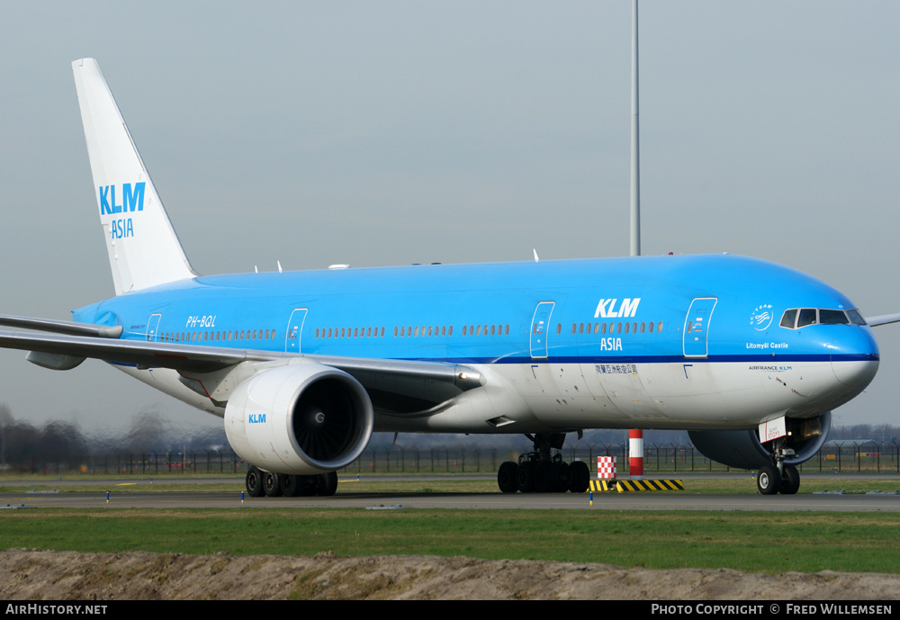 Aircraft Photo of PH-BQL | Boeing 777-206/ER | KLM Asia | AirHistory.net #162600