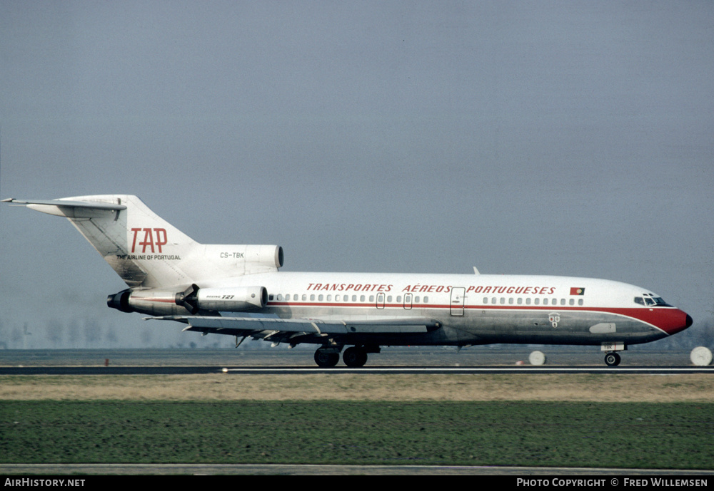 Aircraft Photo of CS-TBK | Boeing 727-82 | TAP - Transportes Aéreos Portugueses | AirHistory.net #162834