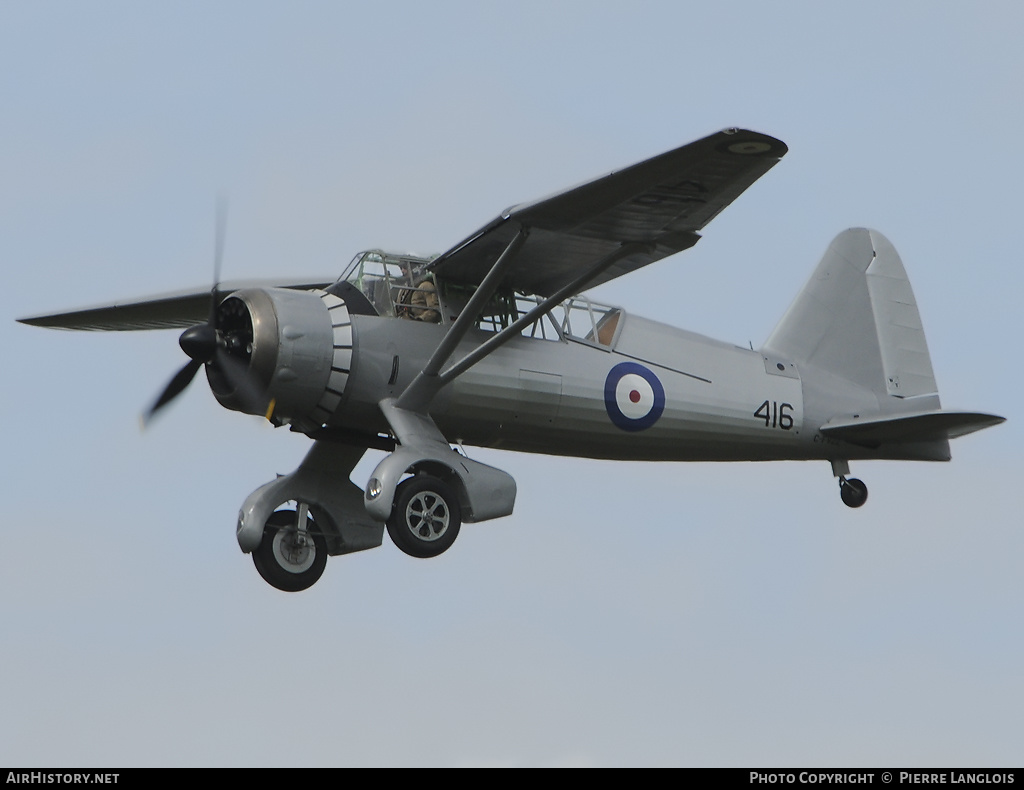 Aircraft Photo of C-FVZZ / 416 | Westland Lysander Mk3A | Canada - Air Force | AirHistory.net #162933