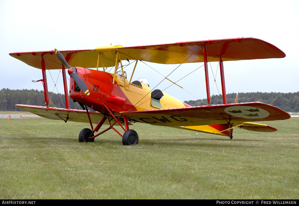 Aircraft Photo of SE-CWG | De Havilland D.H. 82A Tiger Moth | Sweden - Air Force | AirHistory.net #163422