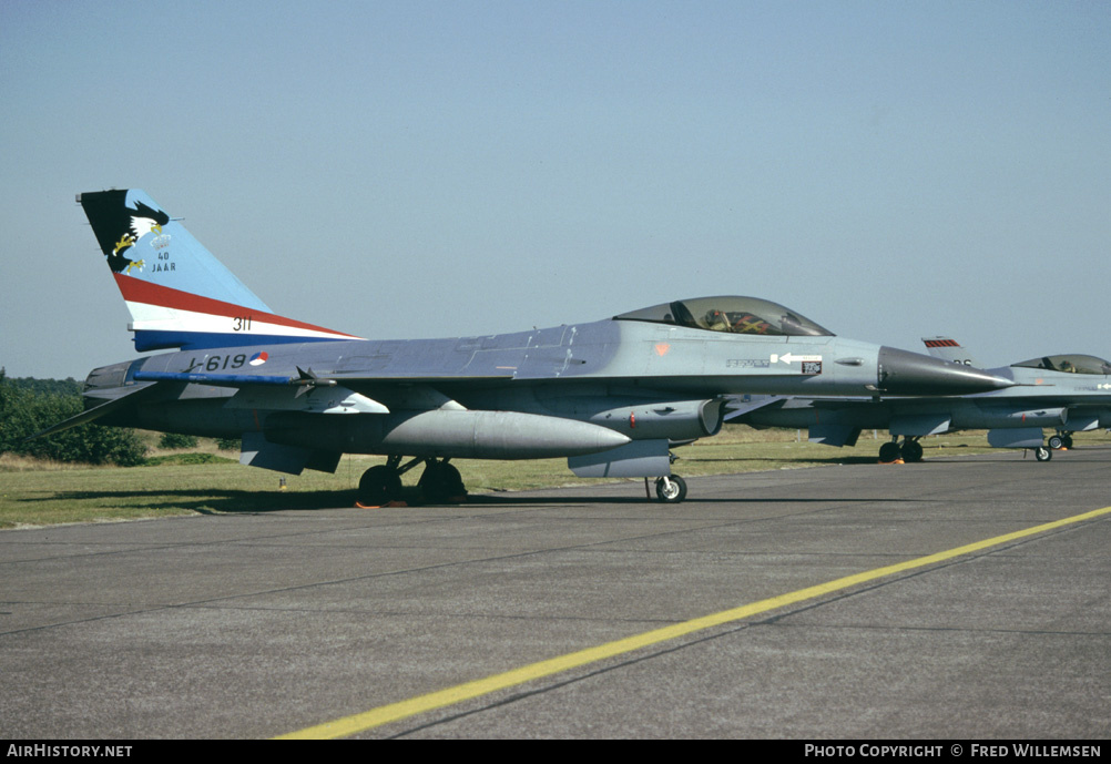 Aircraft Photo of J-619 | General Dynamics F-16A Fighting Falcon | Netherlands - Air Force | AirHistory.net #163488