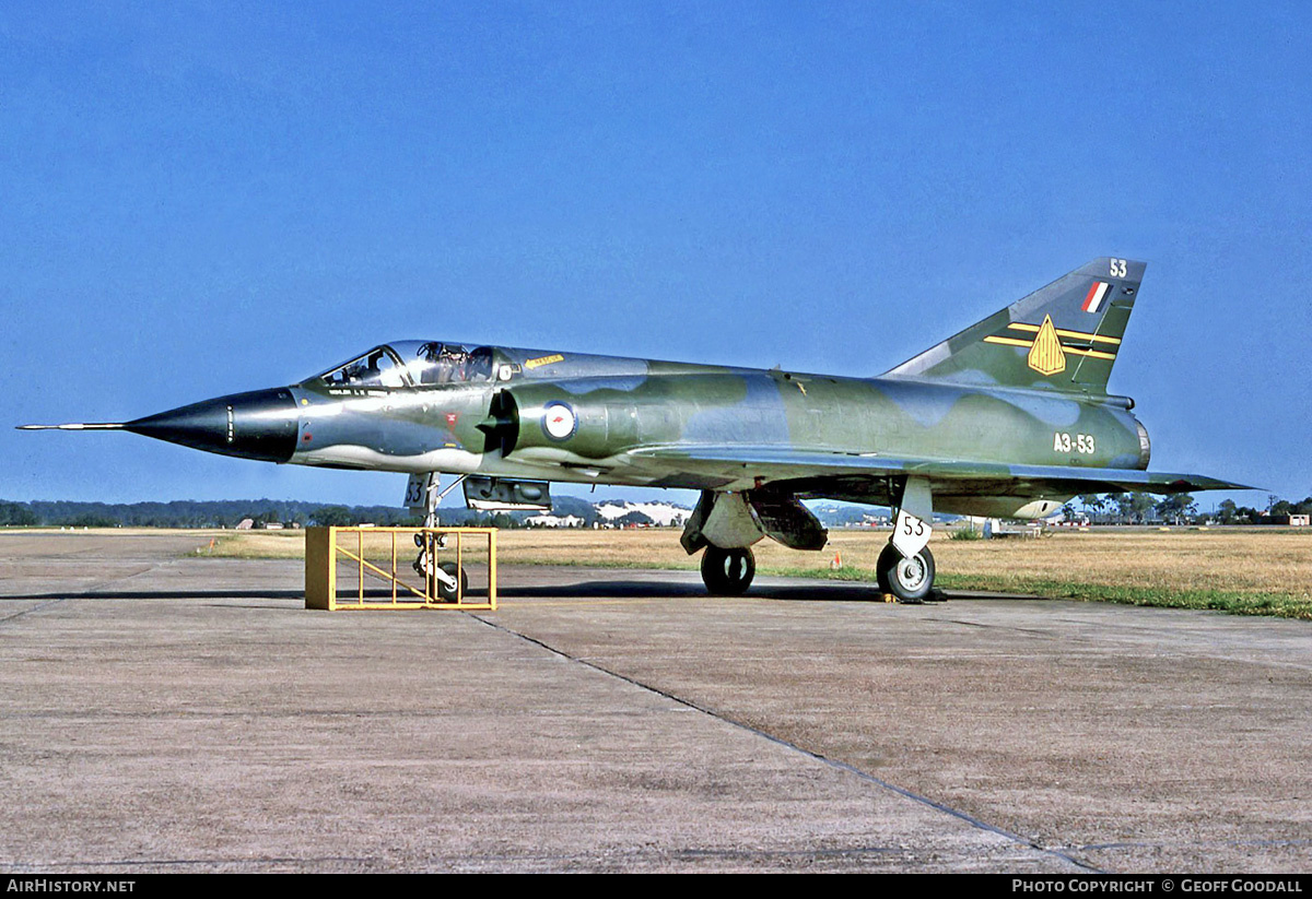 Aircraft Photo of A3-53 | Dassault Mirage IIIO(F/A) | Australia - Air Force | AirHistory.net #163730