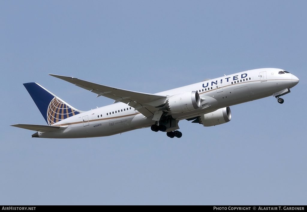 Aircraft Photo of N30913 | Boeing 787-8 Dreamliner | United Airlines | AirHistory.net #163731