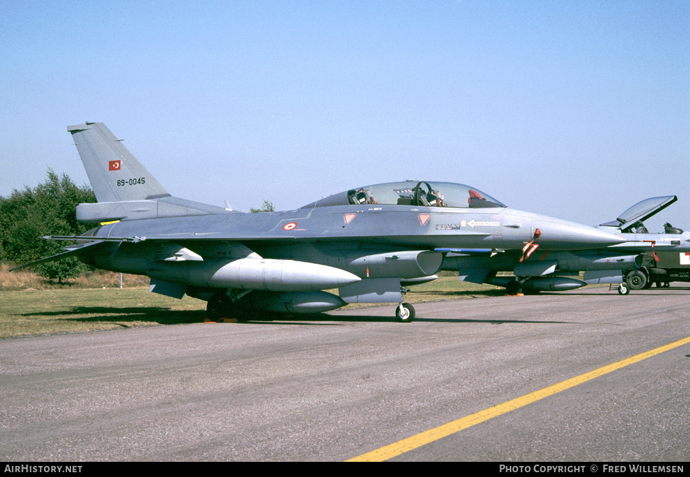 Aircraft Photo of 89-0045 | General Dynamics F-16DG Fighting Falcon | Turkey - Air Force | AirHistory.net #163778