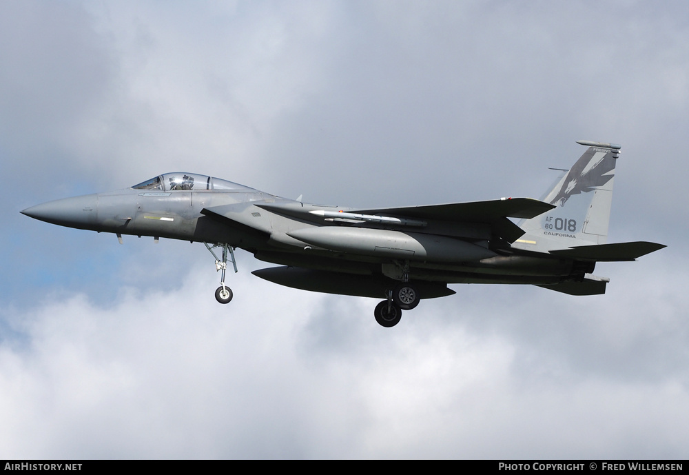 Aircraft Photo of 80-0018 / AF80-018 | McDonnell Douglas F-15C Eagle | USA - Air Force | AirHistory.net #163786