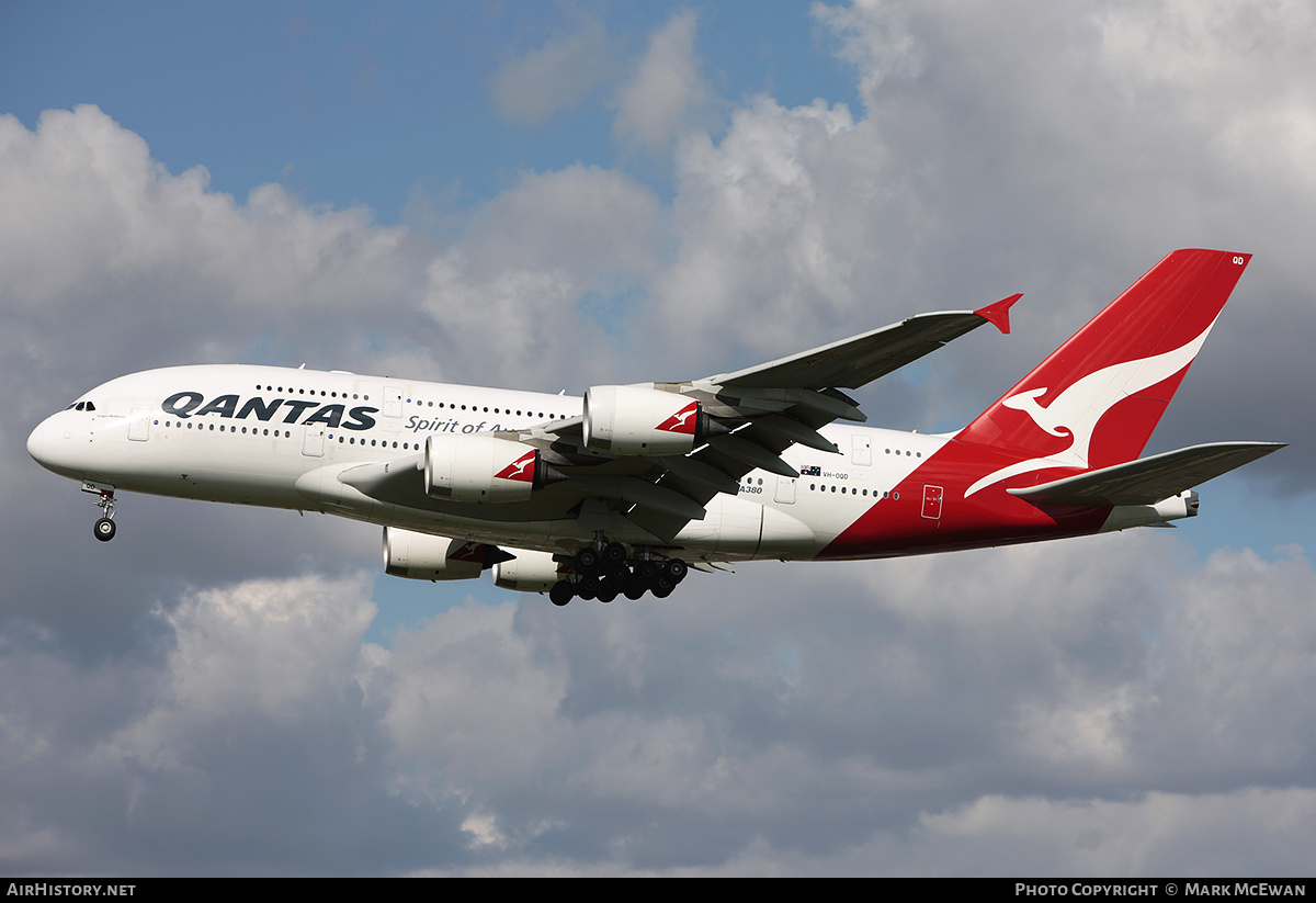 Aircraft Photo of VH-OQD | Airbus A380-842 | Qantas | AirHistory.net #163890