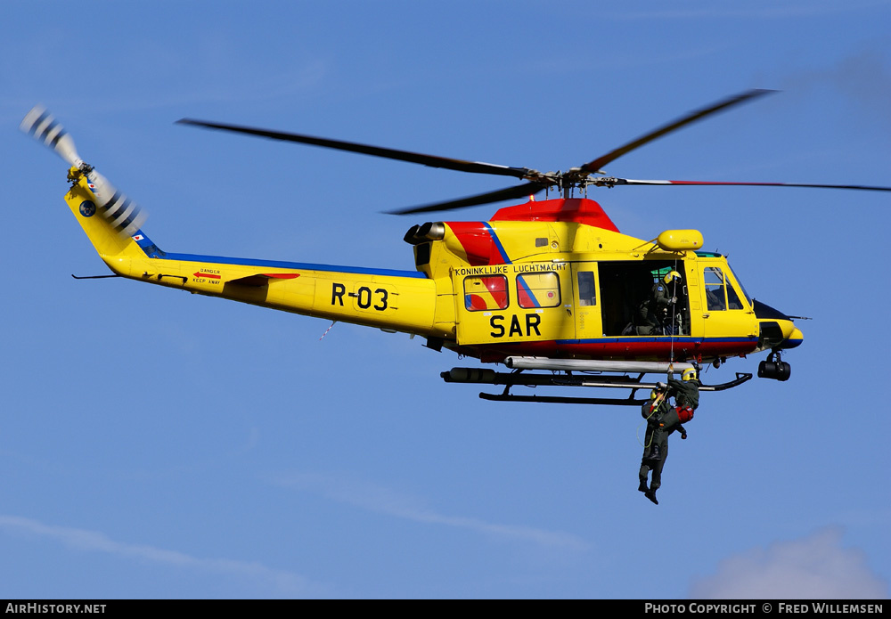 Aircraft Photo of R-03 | Agusta AB-412SP Grifone | Netherlands - Air Force | AirHistory.net #164008