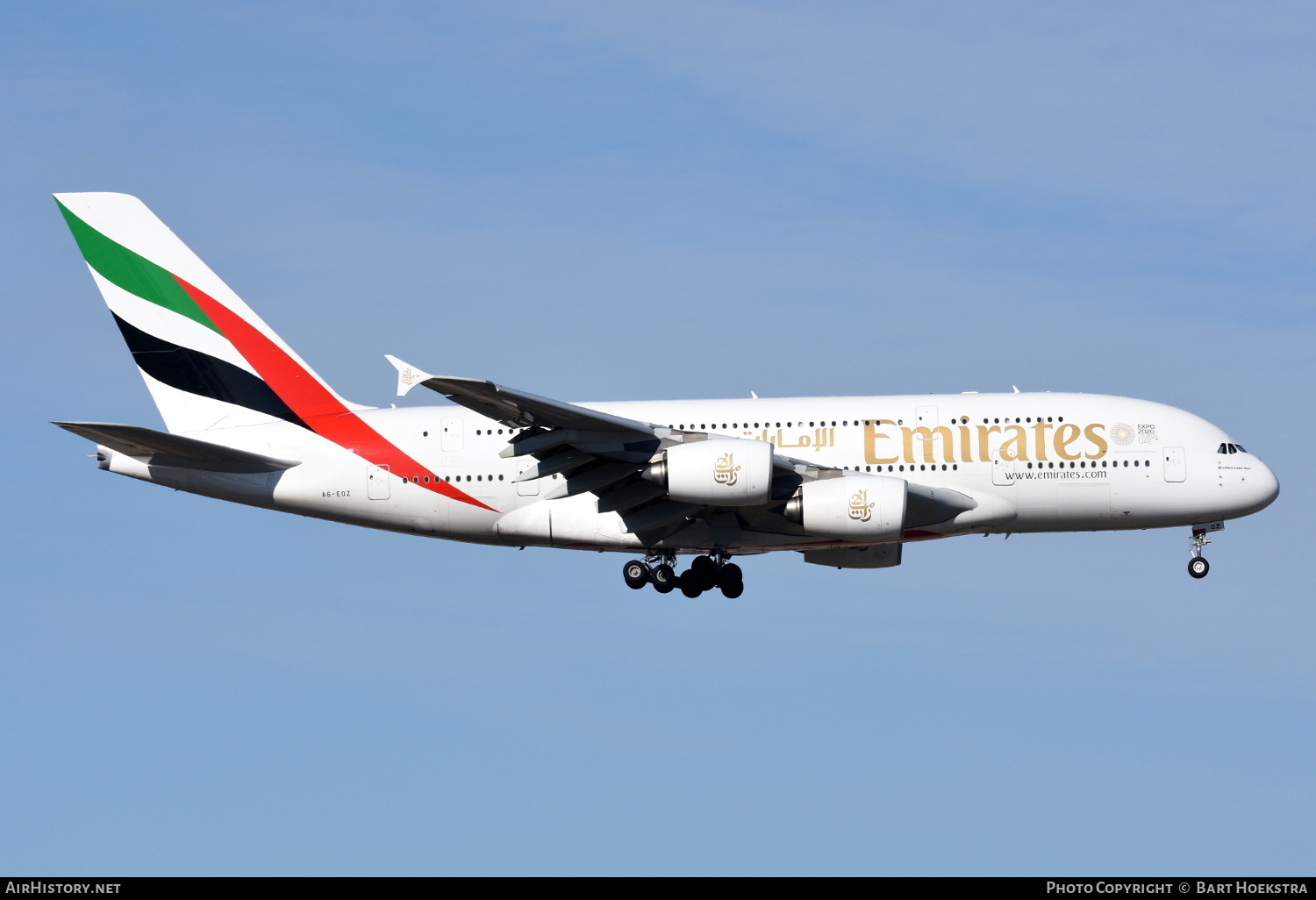 Aircraft Photo of A6-EOZ | Airbus A380-861 | Emirates | AirHistory.net #164081