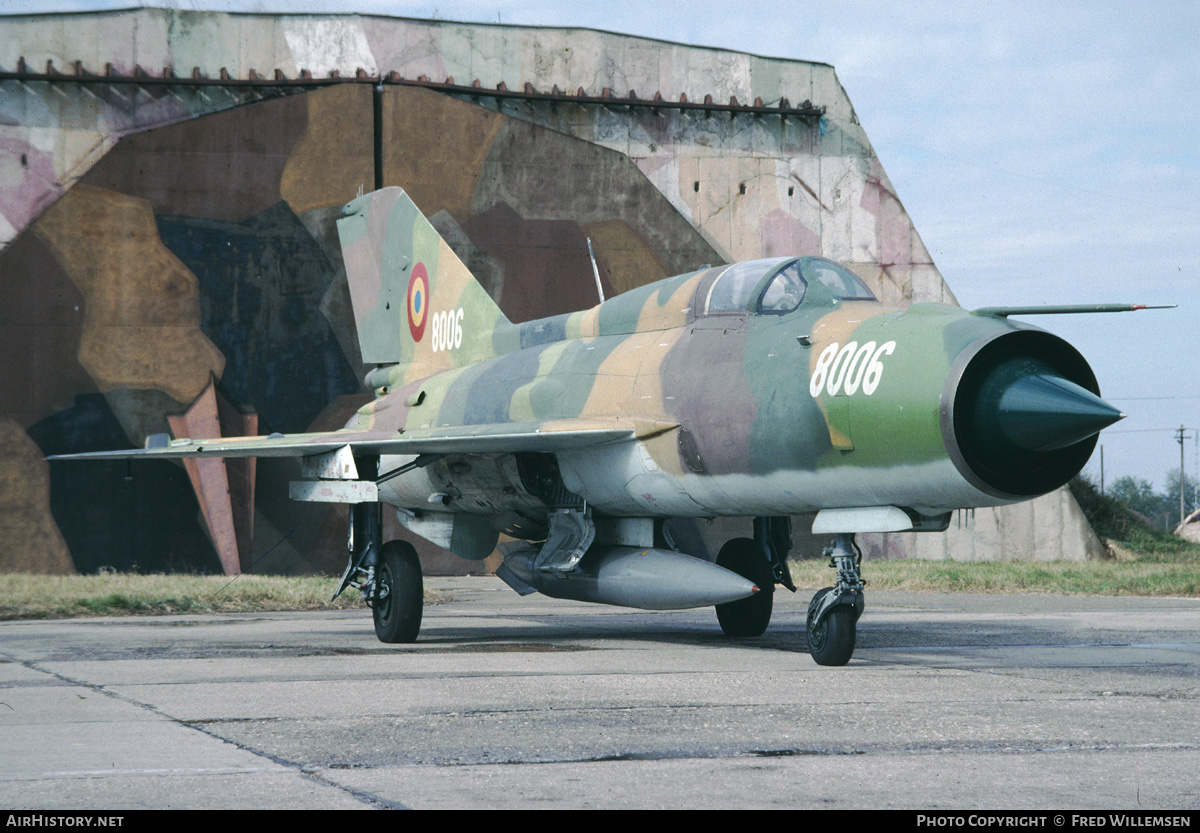 Aircraft Photo of 8006 | Mikoyan-Gurevich MiG-21PFMA | Romania - Air Force | AirHistory.net #164468