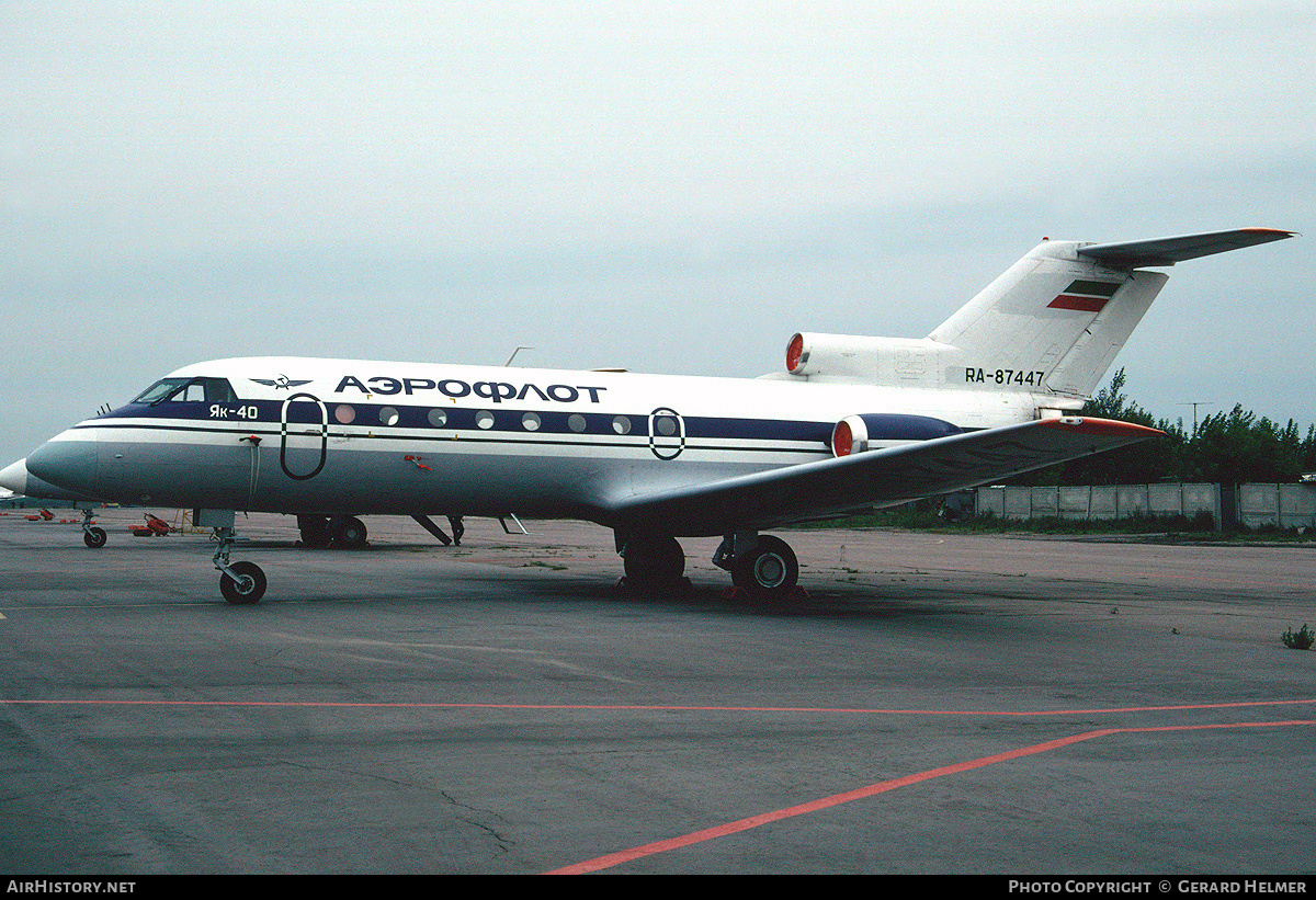 Aircraft Photo of RA-87447 | Yakovlev Yak-40 | Aeroflot | AirHistory.net #164623