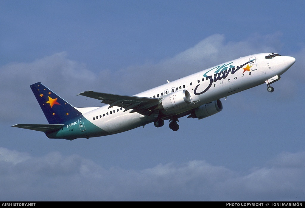 Aircraft Photo of F-GRSC | Boeing 737-497 | STAR Europe | AirHistory.net #164845