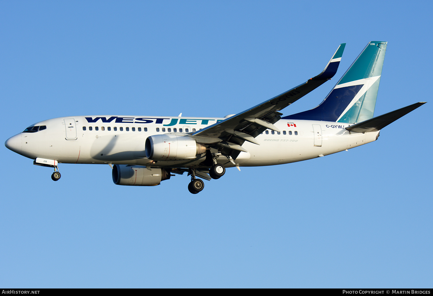 Aircraft Photo of C-GYWJ | Boeing 737-7CT | WestJet | AirHistory.net #165178