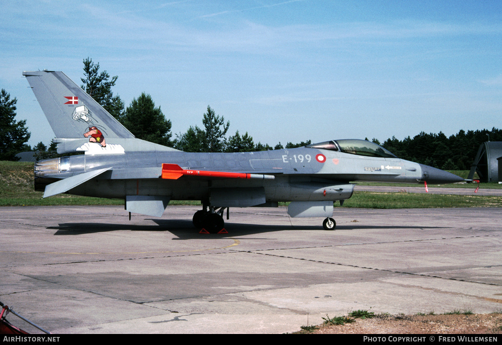 Aircraft Photo of E-199 | General Dynamics F-16A Fighting Falcon | Denmark - Air Force | AirHistory.net