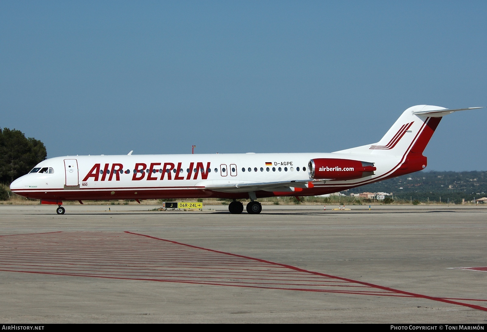 Aircraft Photo of D-AGPE | Fokker 100 (F28-0100) | Air Berlin | AirHistory.net #165448