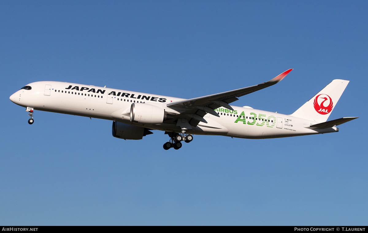 Aircraft Photo of F-WZGE | Airbus A350-941 | Japan Airlines - JAL | AirHistory.net #165477