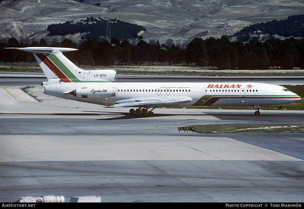 Aircraft Photo of LZ-BTK | Tupolev Tu-154B | Balkan - Bulgarian Airlines | AirHistory.net #165519