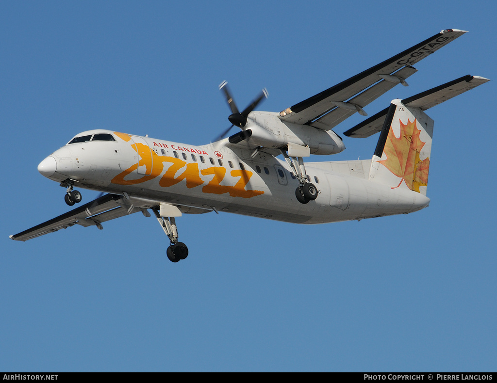 Aircraft Photo of C-GTAG | De Havilland Canada DHC-8-301 Dash 8 | Air Canada Jazz | AirHistory.net #165537