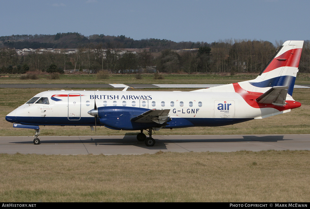 Aircraft Photo of G-LGNF | Saab 340B | British Airways | AirHistory.net #165555