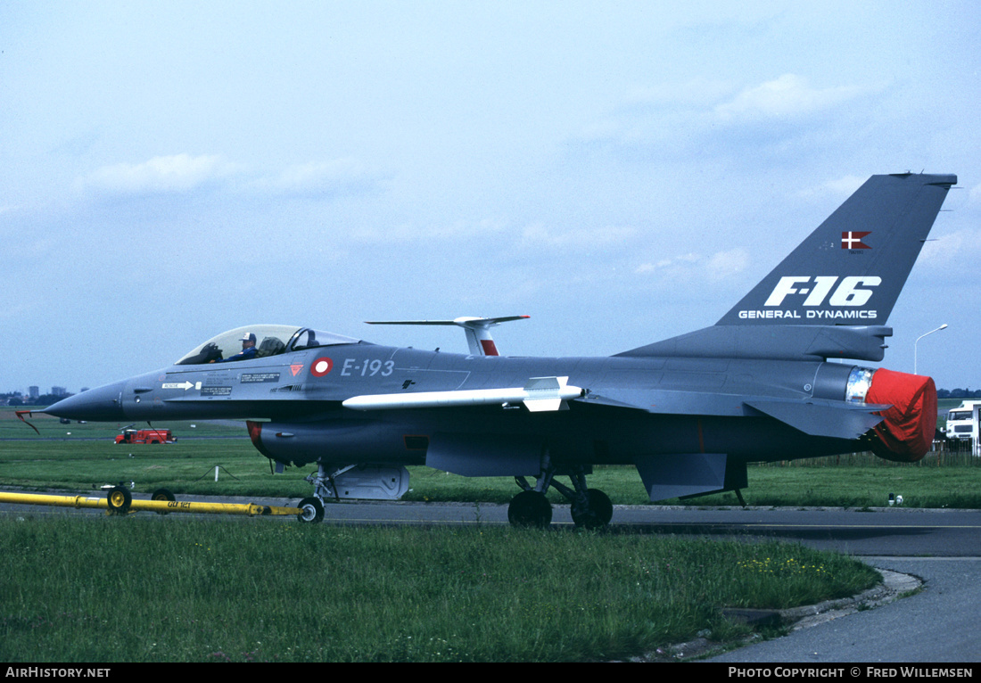 Aircraft Photo of E-193 | General Dynamics F-16A Fighting Falcon | Denmark - Air Force | AirHistory.net #165697
