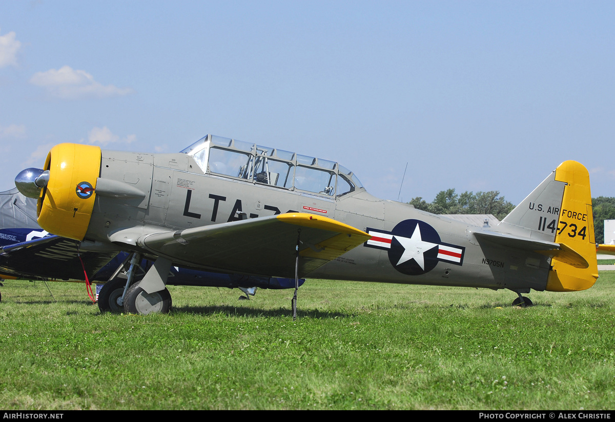 Aircraft Photo of N9705N / 114734 | North American T-6G Texan | USA - Air Force | AirHistory.net #165698