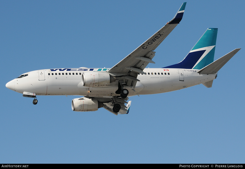 Aircraft Photo of C-GWBX | Boeing 737-7CT | WestJet | AirHistory.net #165852