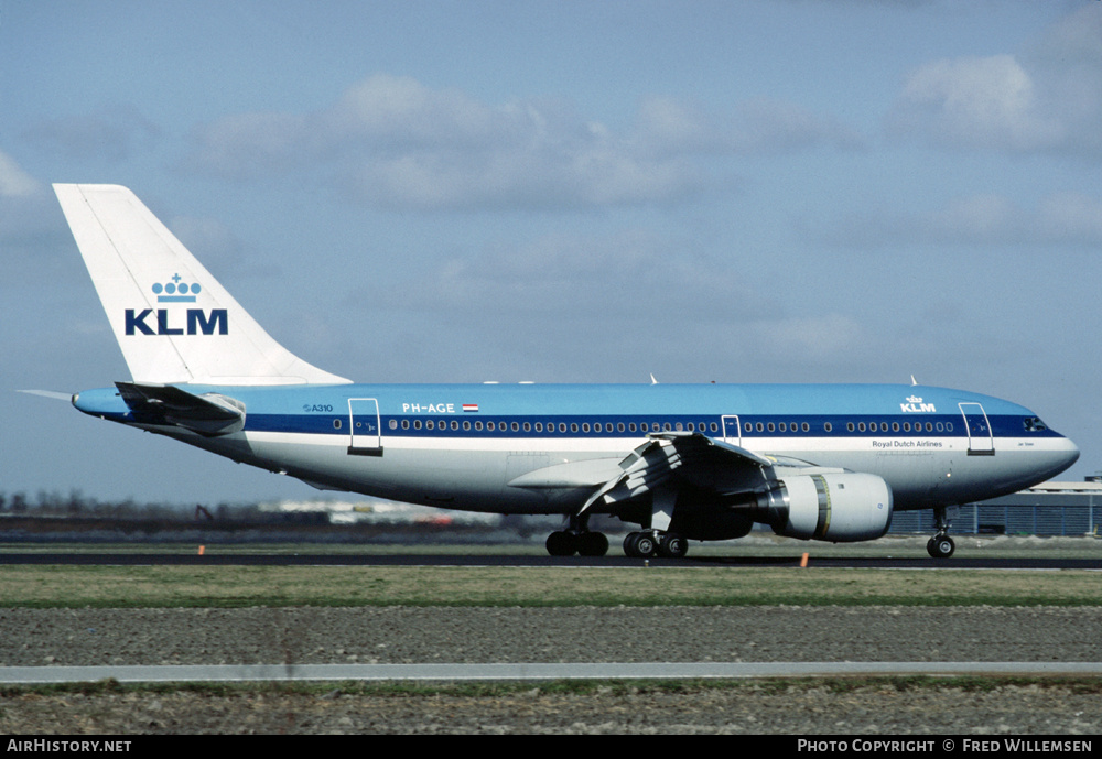 Aircraft Photo of PH-AGE | Airbus A310-203 | KLM - Royal Dutch Airlines | AirHistory.net #166019