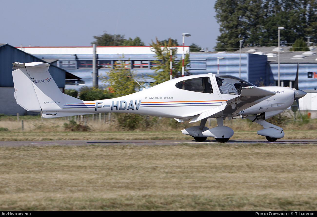 Aircraft Photo of F-HDAV | Diamond DA40D Diamond Star TDI | ESMA | AirHistory.net #166148