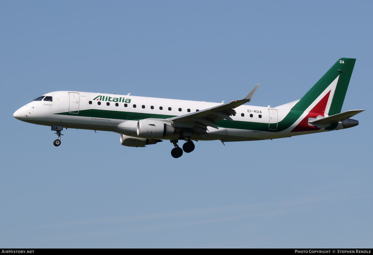 Aircraft Photo of EI-RDA | Embraer 175LR (ERJ-170-200LR) | Alitalia CityLiner | AirHistory.net #166149