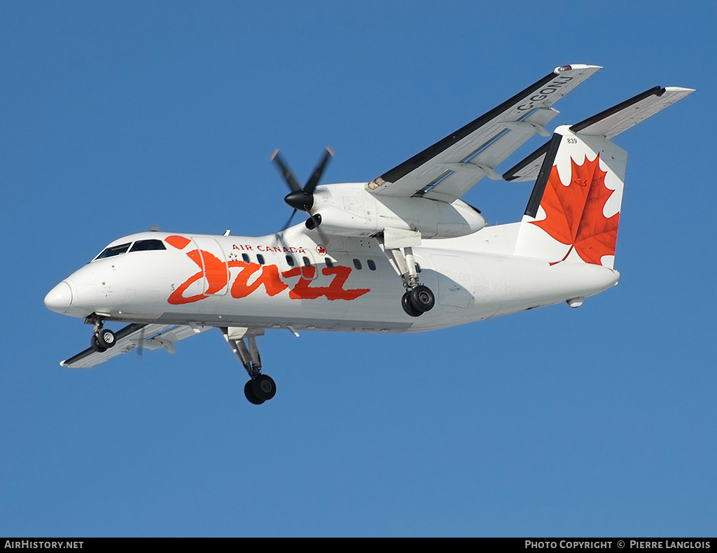 Aircraft Photo of C-GONJ | De Havilland Canada DHC-8-102 Dash 8 | Air Canada Jazz | AirHistory.net #166571