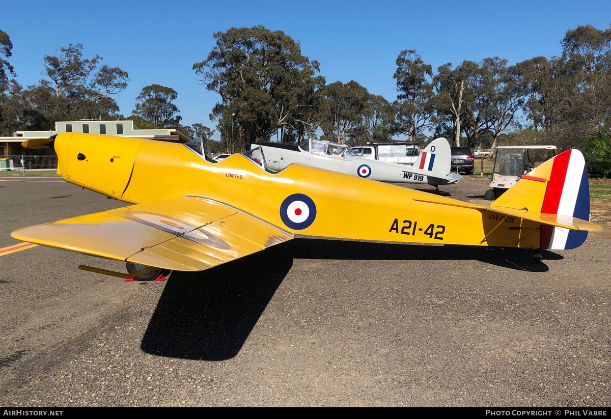 Aircraft Photo of VH-CZB / A21-42 | De Havilland D.H. 94 Moth Minor | Australia - Air Force | AirHistory.net #166591