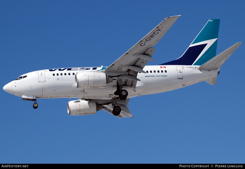 Aircraft Photo of C-GWCY | Boeing 737-6CT | WestJet | AirHistory.net #166793