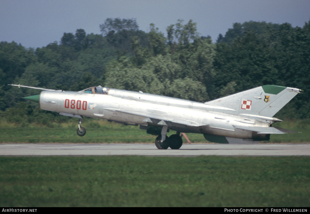 Aircraft Photo of 0800 | Mikoyan-Gurevich MiG-21bis | Poland - Navy | AirHistory.net #166879