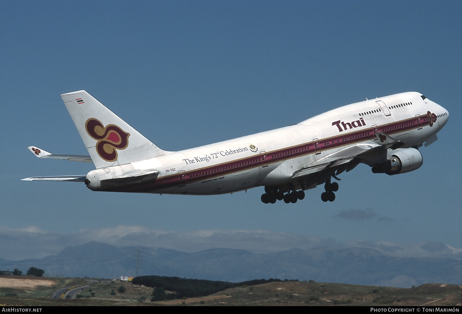 Aircraft Photo of HS-TGZ | Boeing 747-4D7 | Thai Airways International | AirHistory.net #166934