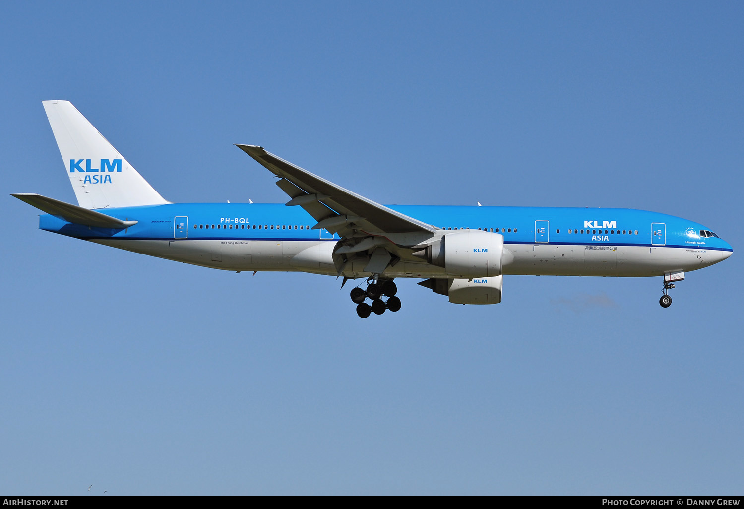 Aircraft Photo of PH-BQL | Boeing 777-206/ER | KLM Asia | AirHistory.net #167074