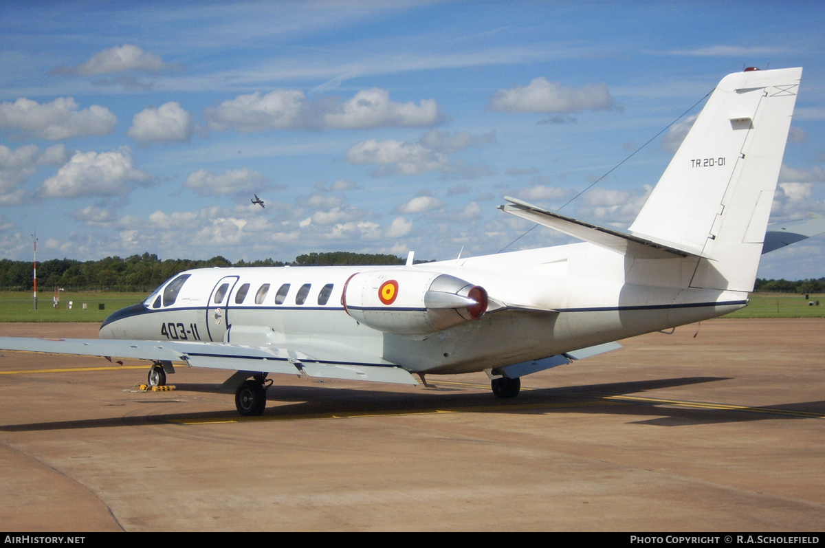 Aircraft Photo of TR.20-01 | Cessna 560 Citation V | Spain - Air Force | AirHistory.net #167401