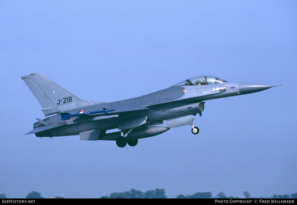 Aircraft Photo of J-218 | General Dynamics F-16A Fighting Falcon | Netherlands - Air Force | AirHistory.net #167490