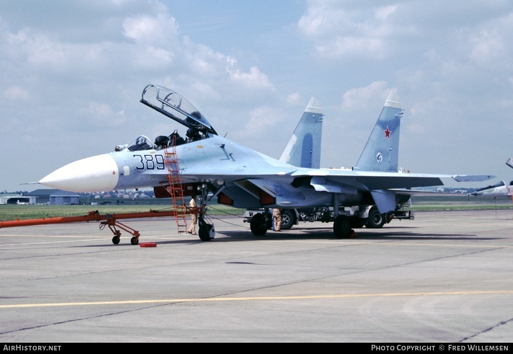 Aircraft Photo of 389 blue | Sukhoi Su-27UB | Soviet Union - Air Force | AirHistory.net #167499