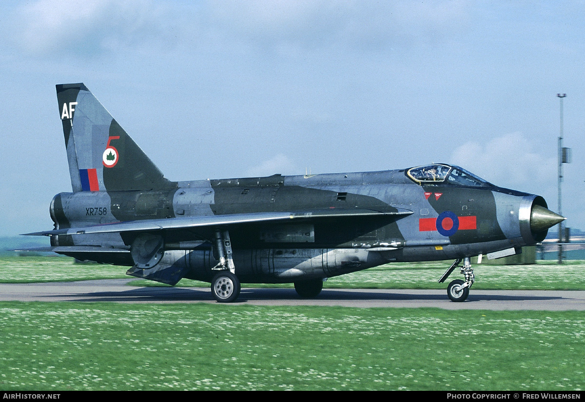 Aircraft Photo of XR758 | English Electric Lightning F6 | UK - Air Force | AirHistory.net #167562